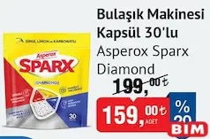 ASPEROX SPARX DİAMOND BULAŞIK MAKİNESİ TABLETİ 30'LU fiyat ve kampanya bilgisi